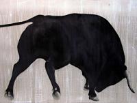 HERMOSITO taureau Thierry Bisch artiste peintre contemporain animaux tableau art  nature biodiversité conservation 