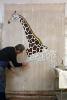 Giraffe in Progress girafe-nubienne-menacé-extinction-protégé-disparition
 Thierry Bisch artiste peintre contemporain animaux tableau art  nature biodiversité conservation 