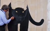 PANTHERA PARDUS MELAS studio panthère-de-java-noire-extinction-protégé-disparition Thierry Bisch artiste peintre contemporain animaux tableau art  nature biodiversité conservation 