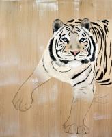 PANTHERA-TIGRIS tigre-panthera-tigris Thierry Bisch artiste peintre animaux tableau art  nature biodiversité conservation 