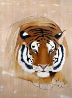 PANTHERA-TIGRIS   Animal painting, wildlife painter.Dogs, bears, elephants, bulls on canvas for art and decoration by Thierry Bisch 