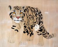 CLOUDED LEOPARD   Animal painting, wildlife painter.Dogs, bears, elephants, bulls on canvas for art and decoration by Thierry Bisch 