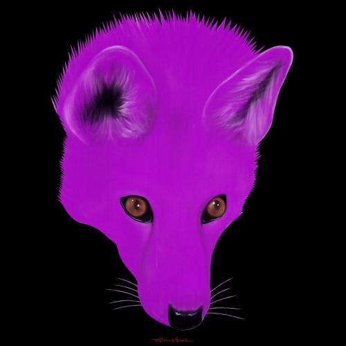 PURPLE FOX fox Showroom - Inkjet on plexi, limited editions, numbered and signed. Wildlife painting Art and decoration. Click to select an image, organise your own set, order from the painter on line