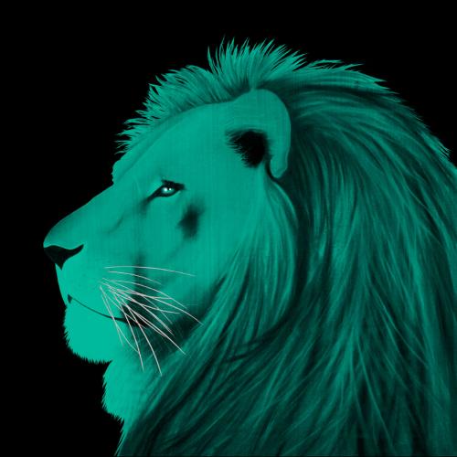 LION BRONZE Lion Showroom - Inkjet on plexi, limited editions, numbered and signed. Wildlife painting Art and decoration. Click to select an image, organise your own set, order from the painter on line