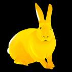 LAPIN-Jaune- LAPIN Orange  rabbit Showroom - Inkjet on plexi, limited editions, numbered and signed. Wildlife painting Art and decoration. Click to select an image, organise your own set, order from the painter on line