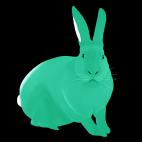 LAPIN-Lait-de-menthe LAPIN TURQUOISE rabbit Showroom - Inkjet on plexi, limited editions, numbered and signed. Wildlife painting Art and decoration. Click to select an image, organise your own set, order from the painter on line